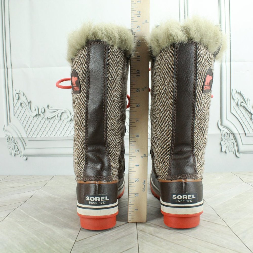 Sorel Tofino Brown Canvas Faux Fur Lace Up Waterproof Winter Boots Size 9 - Picture 6 of 9